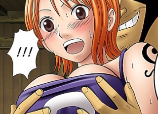 Powerful orgasm from petting Niko Robin porn parody One Piece