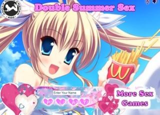Double summer sex with anime babe